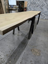 (Pre-Built) Poplar Live Edge Tabletop #PB201 206" x 37" - 45" x 2.4" — detail 2 — Oak City Customs