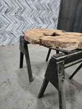 White Oak Wood Cookie #G971 52" x 30"-45" x 2.9" — detail 1 — Oak City Customs